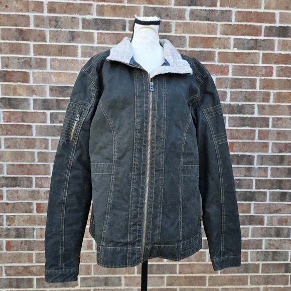 KÜHL Women’s Patina Dye Waxed Jacket XL 17F Sherpa Lined Work Jacket Coat